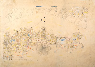 Forberedende undersøgelse til et portræt af mennesket Singh og hans harem, 1810-15. af Unbekannt