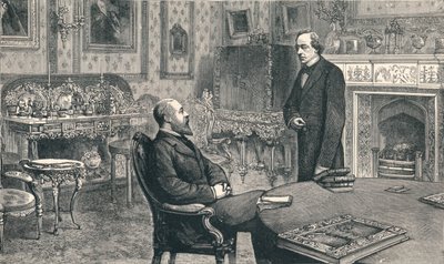Prins af Wales besøger Lord Beaconsfield på Hughenden Manor, 1896 af Unbekannt
