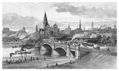 Princes Bridge, Melbourne, Victoria, Australien, 1886 af Unbekannt