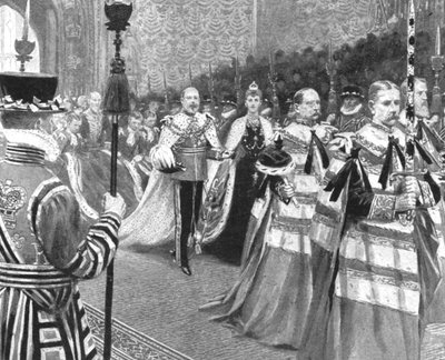 Prinsesse Alexandra...ved åbningen af kong Edward VIIs første parlament, 1901. af Unbekannt