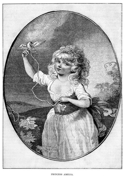 Prinsesse Amelia, yngste datter af George III og Dronning Charlotte, 1800-tallet af Unbekannt
