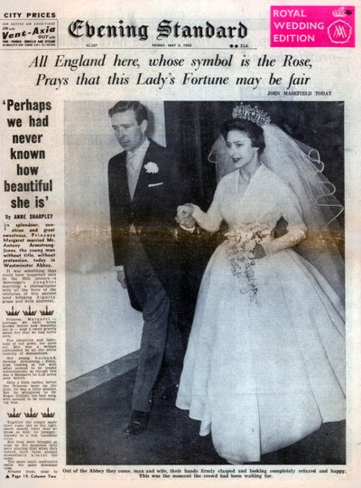 Prinsesse Margaret blev gift med Antony Armstrong-Jones den 6. maj 1960 af Unbekannt