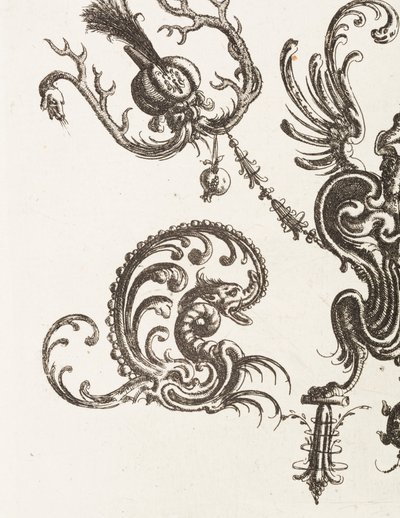 Tryk, plade 48, fra Neüw Grotteßken Buch (ny grotesk bog), 1610 af Unbekannt