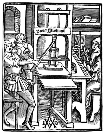 Trykpresse, 1511, 1893 af Unbekannt
