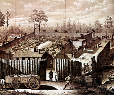 Fængselsstockade i Andersonville, Georgia, amerikansk borgerkrig, 1861-1865 af Unbekannt