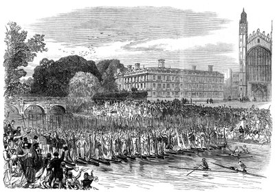 Procession af både ved Cambridge, 1870 af Unbekannt