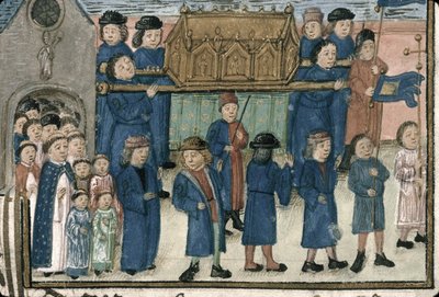 Procession af relikvier af Sankt Nikolaus. Fra Bogen om Saint Nicholas