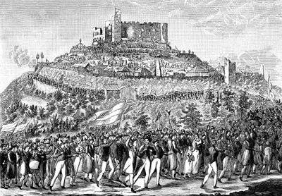 Procession til Hambach Slot den 27. maj 1832. af Unbekannt