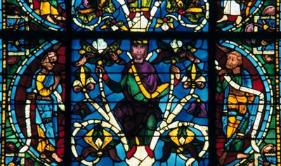 Profet, farvet glas, Chartres Cathedral, Frankrig, 1145-1155 af Unbekannt