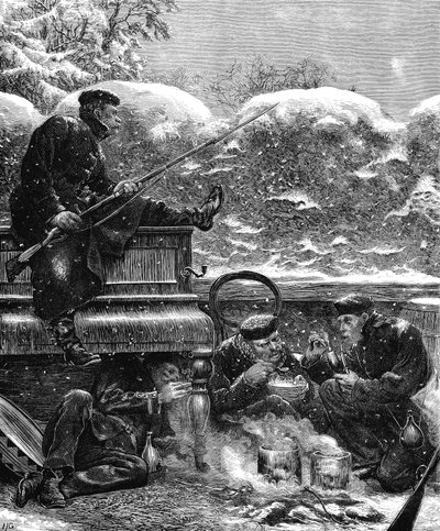 Preussiske tropper ved belejringen af Paris, den fransk-preussiske krig, december 1870 af Unbekannt