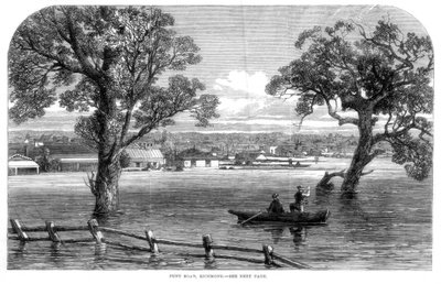 Punt Road, Richmond - Oversvømmelser ved Melbourne, Australien, 1864 af Unbekannt