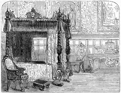 Dronning Annes 1665-1714 sengekammer, 1700-tallet 1800-tallet af Unbekannt