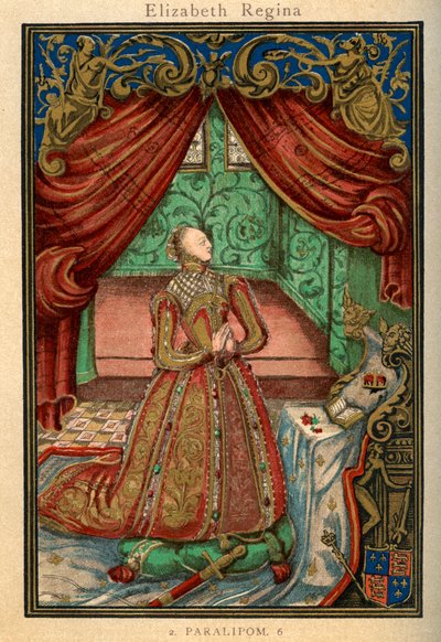 Dronning Elizabeth I ved bøn, 1569, 1893 af Unbekannt