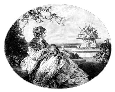 Dronning Victoria og Prins Arthur, 1850 af Unbekannt