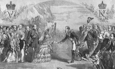 Dronning Victoria modtaget i Boulogne af kejser Napoleon III., 18. august 1855, 1901. af Unbekannt