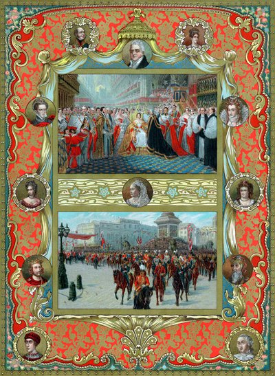 Dronning Victorias kroning, 1837 og Golden Jubilee, 1887 af Unbekannt