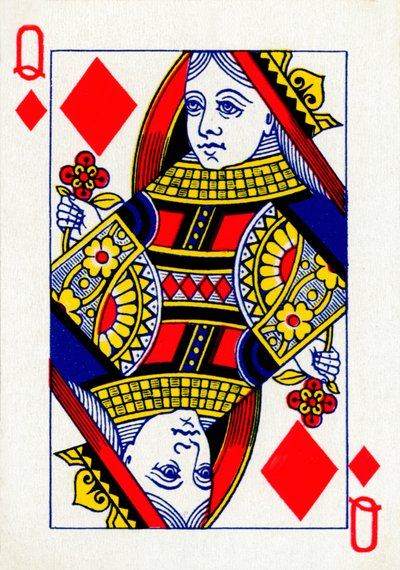 Queen of Diamonds fra et sæt Goodall & Son Ltd. spillekort, c1940 af Unbekannt
