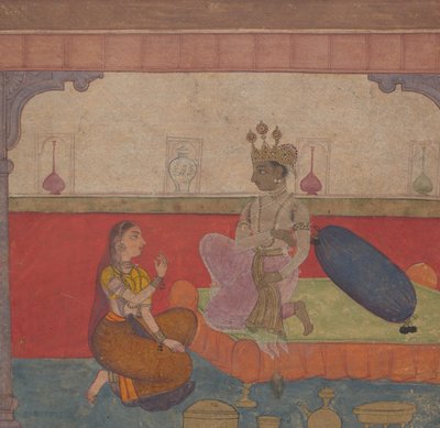 Radha taler til Krishna: Side fra Boston Recreational Lovers ೧೬೧೦. af Unbekannt