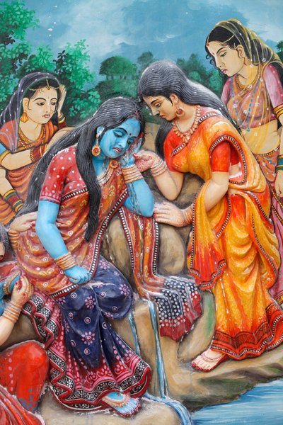 Radha græder efter at være blevet adskilt fra Krishna Vrindavan Inde af Unbekannt