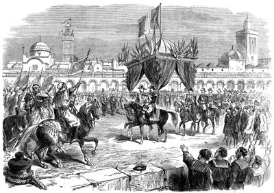Modtagelse af kejseren af Frankrig på kajen ved Algier, 1865 af Unbekannt