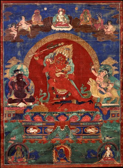 Red Yamari Falancade B Virupa & Dombi Heruka af Unbekannt