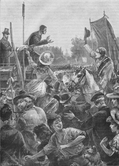 Reformdemonstration i Hyde Park, London, 1800-tallet 1906 af Unbekannt