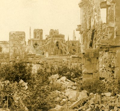Reims-katedralen, Reims, Nordfrankrig, c1914-c1918 af Unbekannt