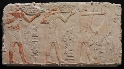 Relief af tre offerbærere, ca. 2311-2281 f.Kr. af Unbekannt