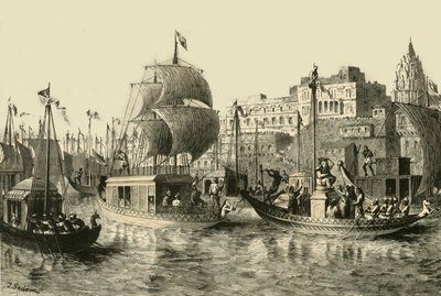 Religiøs festival i Benares, 1890. af Unbekannt
