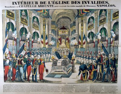 Rester af Napoleon I bringes til Les Invalides i Paris, 15. december, 1840, 19. århundrede af Unbekannt