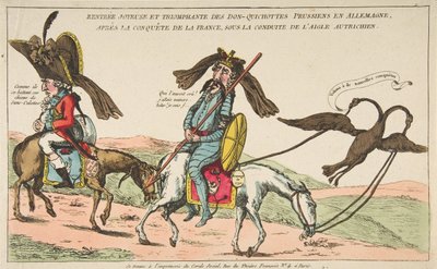 Frydefuld og triumferende tilbagevenden af ​​de preussiske Don-Quixotes til Tyskland, efter erobringen..., ca. 1792. af Unbekannt