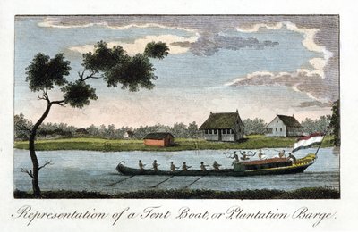 Repræsentation af en teltbåd eller plantagepram, 1813 af Unbekannt