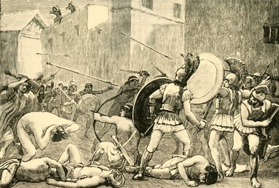 Afvisning af Pyrrhus fra Sparta, 1890. af Unbekannt