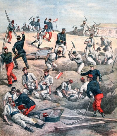 Redning af ofrene ved Aubervilliers fort, 1892. af Unbekannt