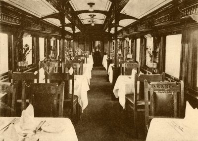 Restaurantvogn på et langdistancetog, sydafrikanske jernbaner, 1930. af Unbekannt