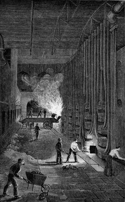Retort House, Imperial Gasworks, Kings Road, London, 1876 af Unbekannt