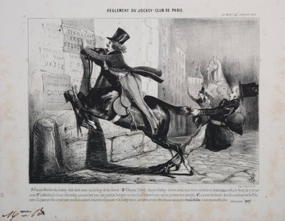 Regler for Jockey Club of Paris: Hvert medlem af Jockey Club skal have en Jockey..., 1800-tallet. af Unbekannt