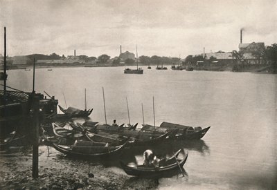 Rismøller ved Poozoondoung Creek, Rangoon, 1900. af Unbekannt