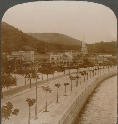 Rio Janeiros 5 mile kaj, der omkranser verdens største landlåste bugt, c1900 af Unbekannt