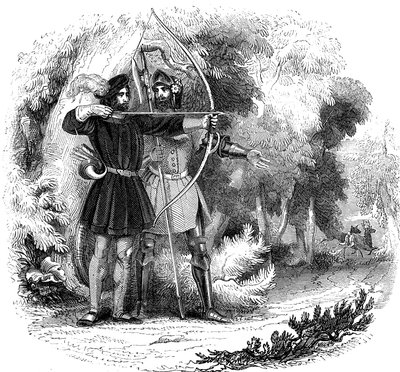 Robin Hood, legendarisk engelsk folkehelt og fredløs og forkæmper for de fattige, tidligt i det 19. århundrede af Unbekannt