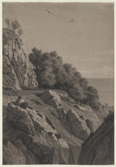 Rocky Cliff on a Coast, ca. 1850-1860. af Unbekannt