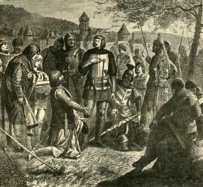 Rodolph af Hapsburg modtog nyheder om sit valg til Tysklands suveræne 1273, 1890. af Unbekannt
