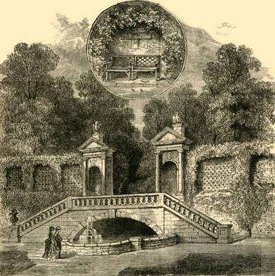 Rogers Seat og Inigo Jones Gateway, Holland House, c1876. af Unbekannt