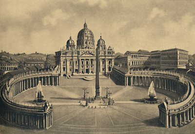 Roma - Basilikaen og Sankt Peterspladsen. Vatikanets palads, 1910 af Unbekannt