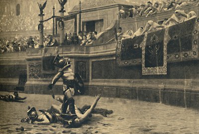 Roma - Colosseum - Tommelfinger ned i en gladiatorkamp, 1910 af Unbekannt