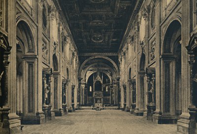 Roma - Hovedskib i Basilica of St. John Lateran Borromini, bue. 1650, 1910 af Unbekannt
