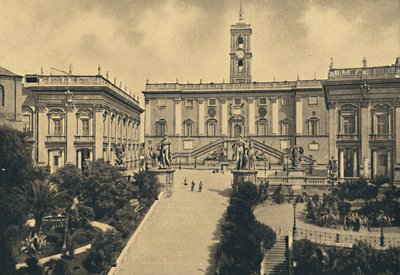 Roma - Capitol: i centrum Senatorpaladset nu Rådhus, 1910. af Unbekannt
