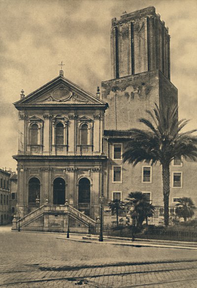 Rome - Via Nazionale. Church of St. Catherine and the Tower of the Militia, 1910dani af Unbekannt