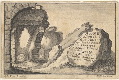 Romerske ruiner, anden version af titelbladet, ca. 1650. af Unbekannt