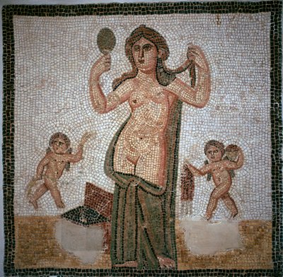 Romersk mosaik, der viser venus toilette, 3. århundrede af Unbekannt